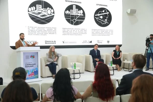 WUF13 Azərbaycan Pavilyonunda “Praktiki şəhər transformasiyası: Təhlükəsiz və dayanıqlı icmalar üçün şəhər təcrübələri” mövzusunda yüksəksəviyyəli dialoq keçirilib