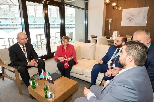 Anar Quliyev Forum çərçivəsində Suriyanın İctimai İşlər və Mənzil naziri və Dəməşq şəhərinin qubernatoru ilə görüşüb